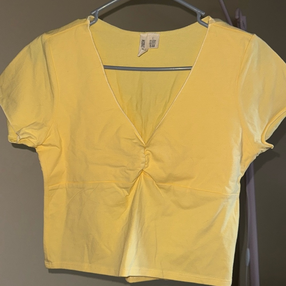 Tillys yellow twist cropped top